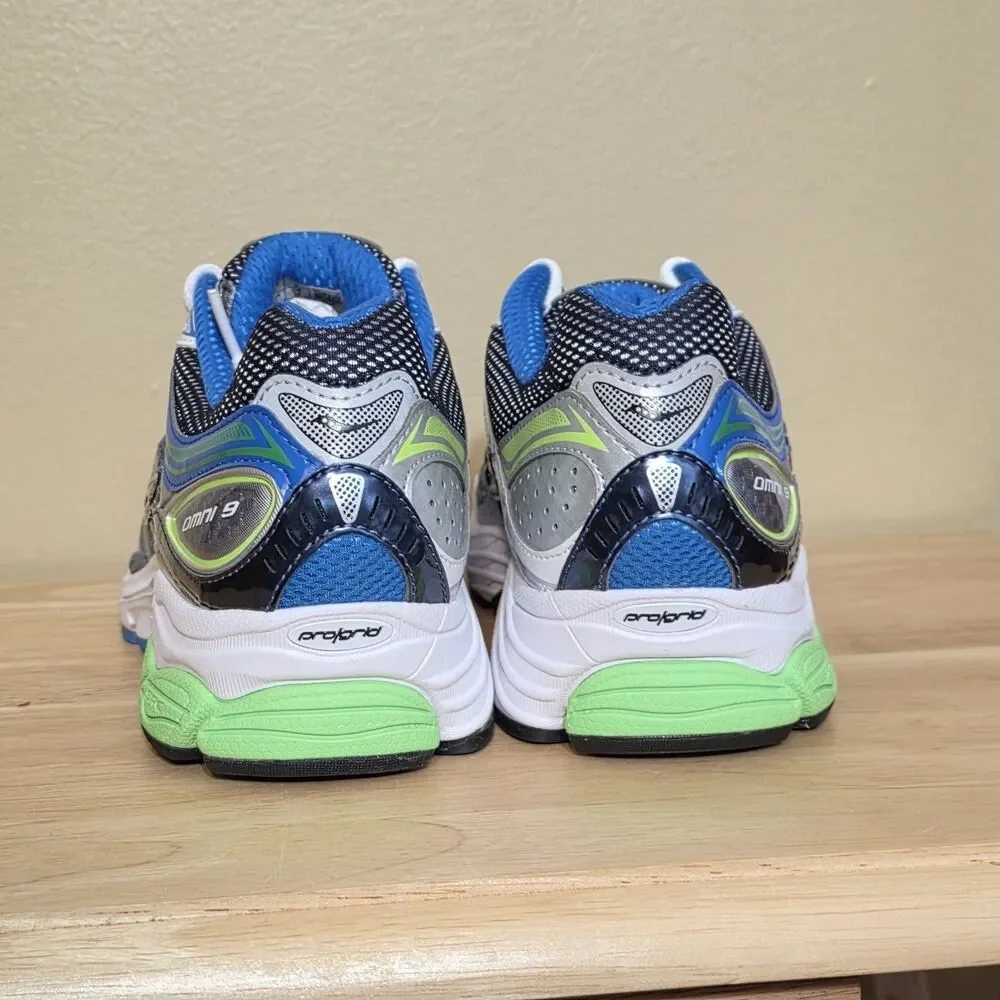 Saucony Progrid Omni 9 Grey Slime Green Blue S70739-59 Men's Size 10